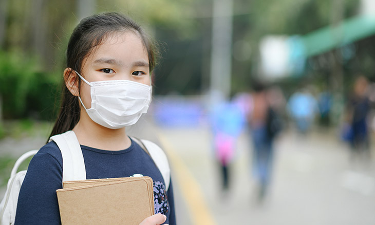 Girl heading back to school