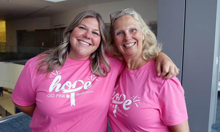 Bayhealth team members in Go Pink shirts